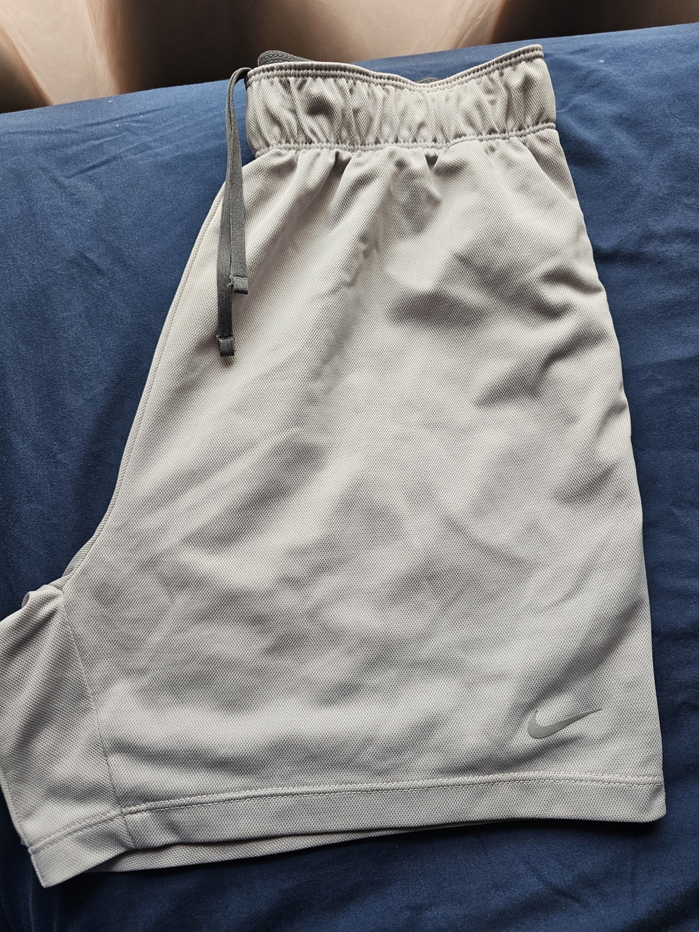 Nike Light Gray Women's Athletic Shorts with Drawstring